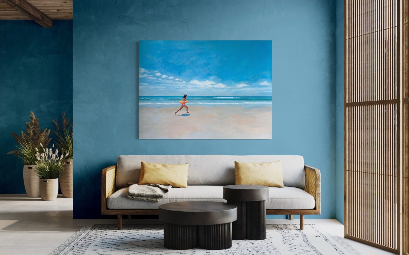 Peinture paysage de plage