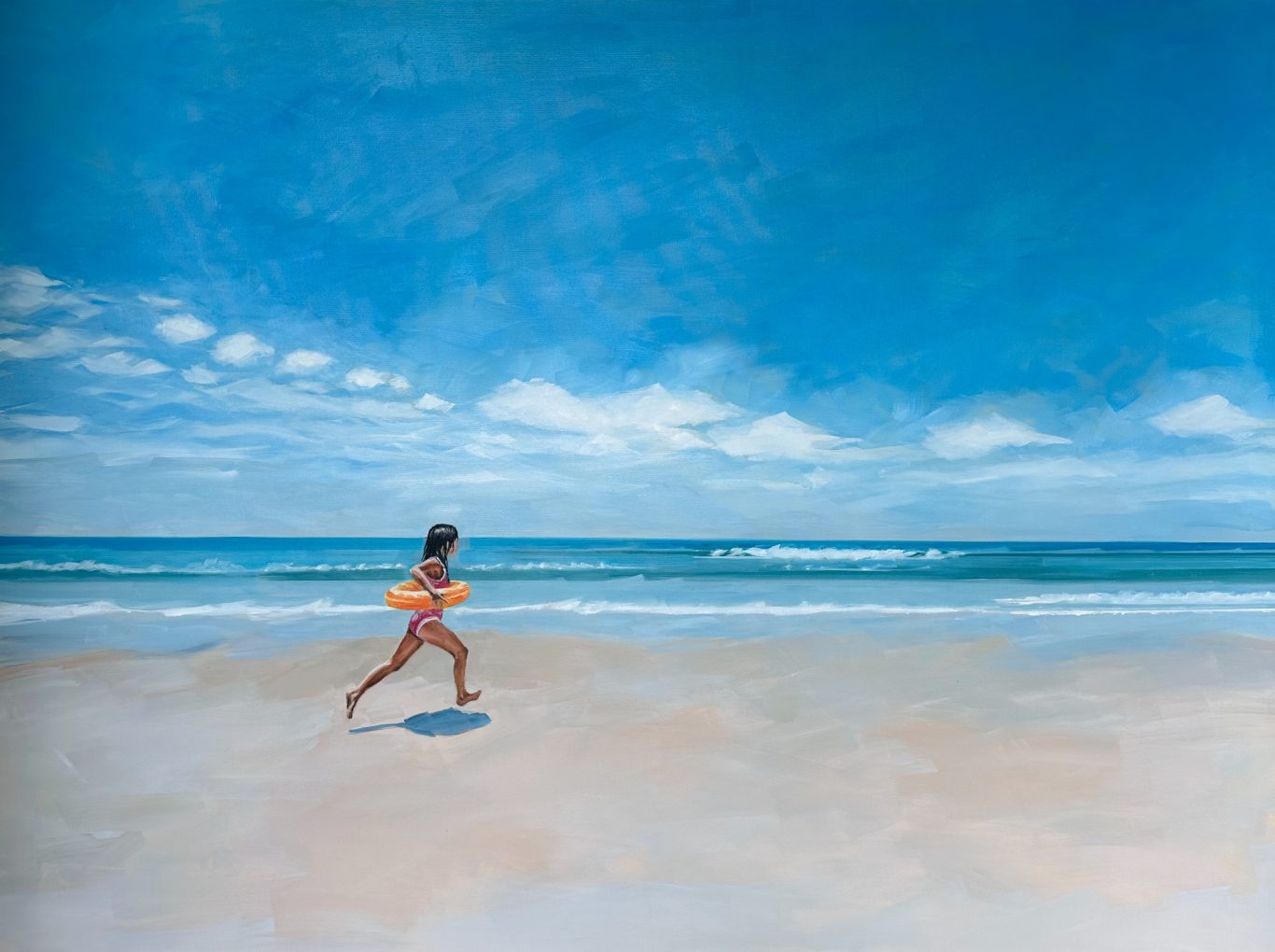 Peinture paysage balnéaire tableau paysage plage