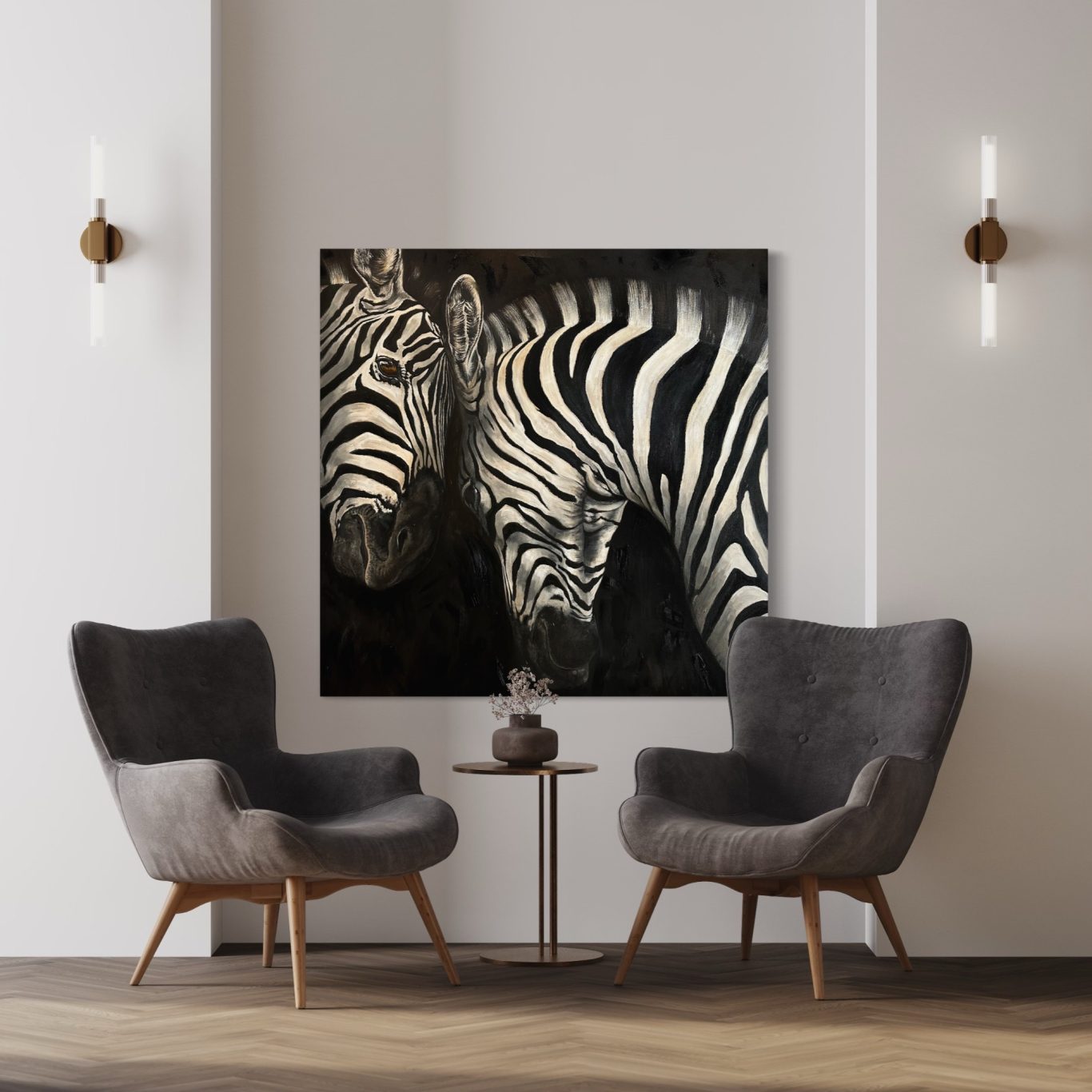 peinture zebres noir et blanc